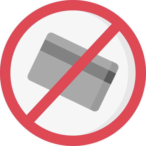 No credit card Special Flat icon