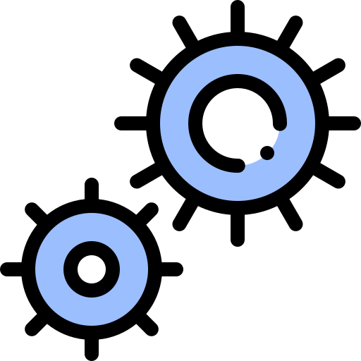 기어 Detailed Rounded Lineal color icon