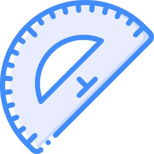 Protractor Basic Miscellany Blue icon