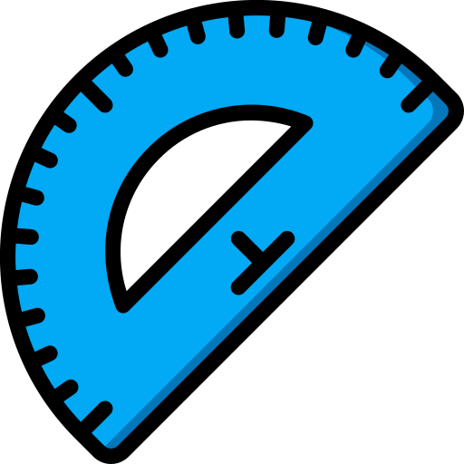Protractor Basic Miscellany Lineal Color icon