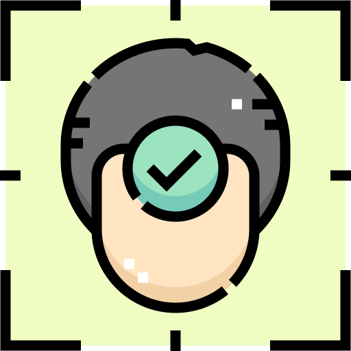 reconocimiento facial Detailed Straight Lineal color icono