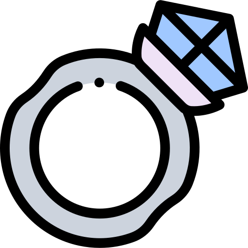 бриллиантовое кольцо Detailed Rounded Lineal color иконка