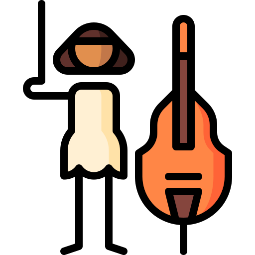 音楽家 Puppet Characters Lineal Color icon