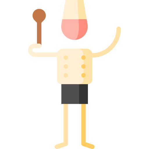 gastronomia Puppet Characters Flat icona