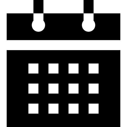 Calendar Basic Straight Filled icon
