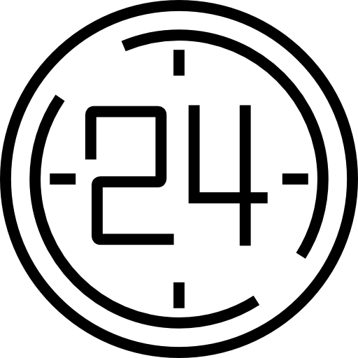 24 godziny Detailed Straight Lineal ikona