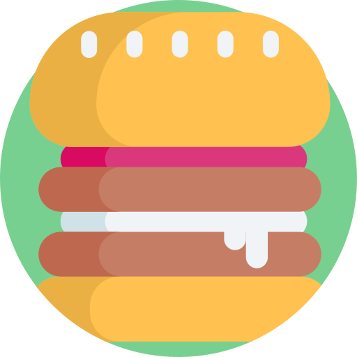 Hamburger Detailed Flat Circular Flat icon