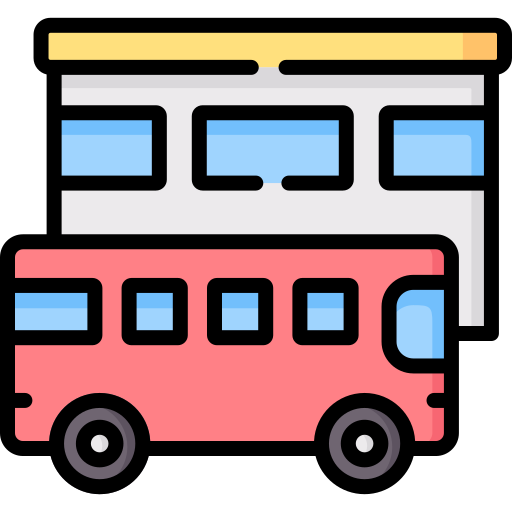 estación de autobuses Special Lineal color icono