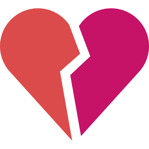 Broken heart Basic Straight Flat icon