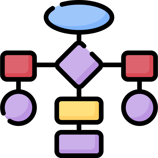 diagrama de flujo Special Lineal color icono