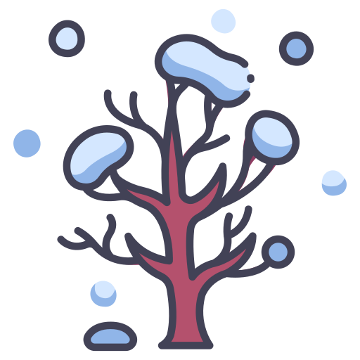 zimowe drzewo MaxIcons Lineal color ikona