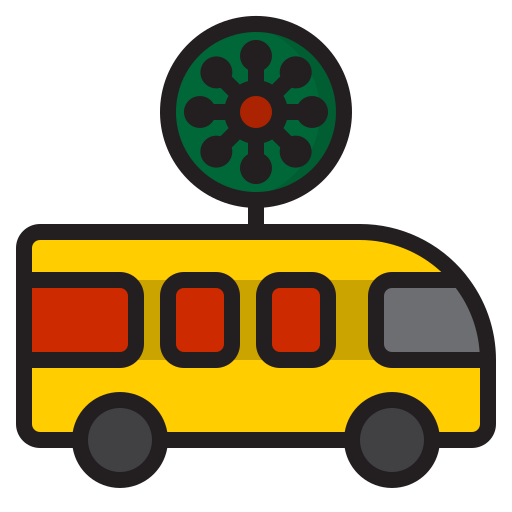 autobús srip Lineal Color icono