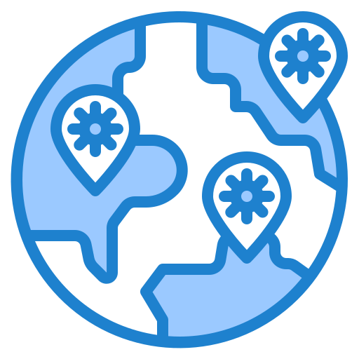 감염병 세계적 유행 srip Blue icon