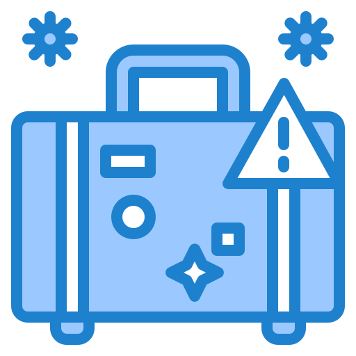 여행 금지 srip Blue icon