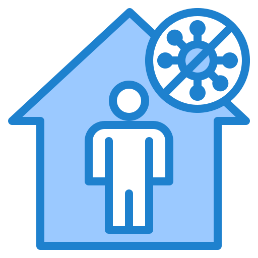 Stay at home srip Blue icon