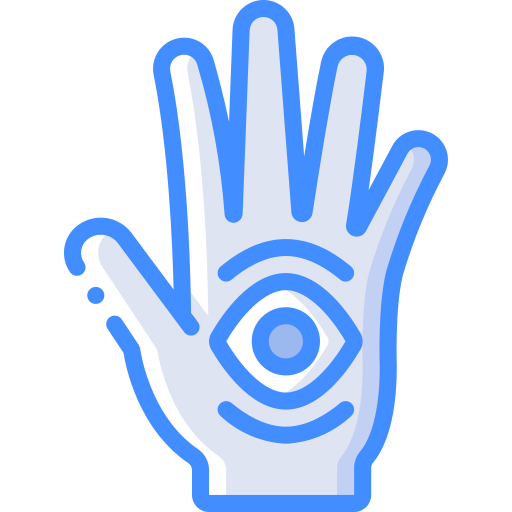 Hand Basic Miscellany Blue icon