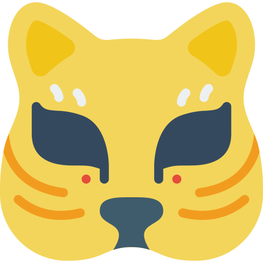 katten masker Basic Miscellany Flat icoon