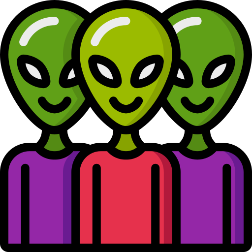 extraterrestres Basic Miscellany Lineal Color icono