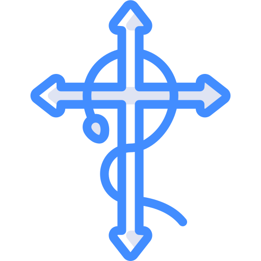 Cross Basic Miscellany Blue icon
