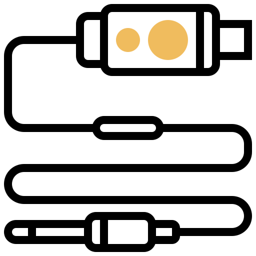 오디오 커넥터 Meticulous Yellow shadow icon