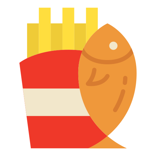 Рыба и чипсы Good Ware Flat иконка