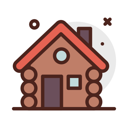 houten huis Darius Dan Lineal Color icoon