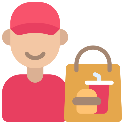 Delivery courier Juicy Fish Flat icon