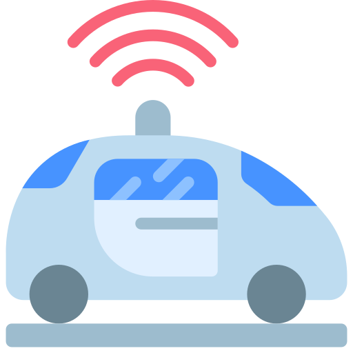 Autonomous car Juicy Fish Flat icon