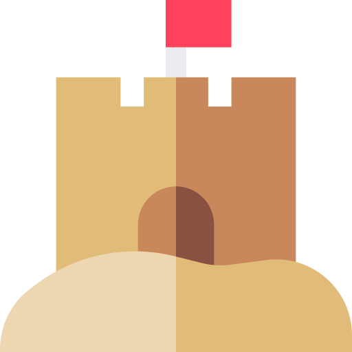 castillo de arena Basic Straight Flat icono
