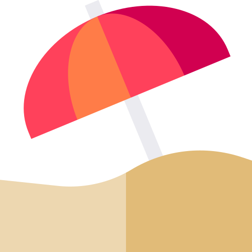 ビーチパラソル Basic Straight Flat icon