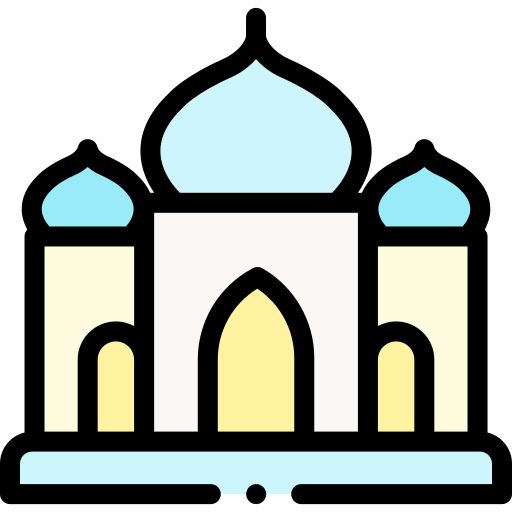 taj mahal Detailed Rounded Lineal color icon