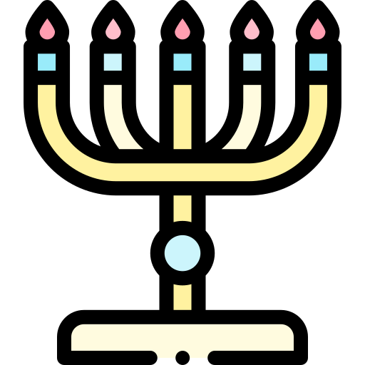 menorah Detailed Rounded Lineal color icona