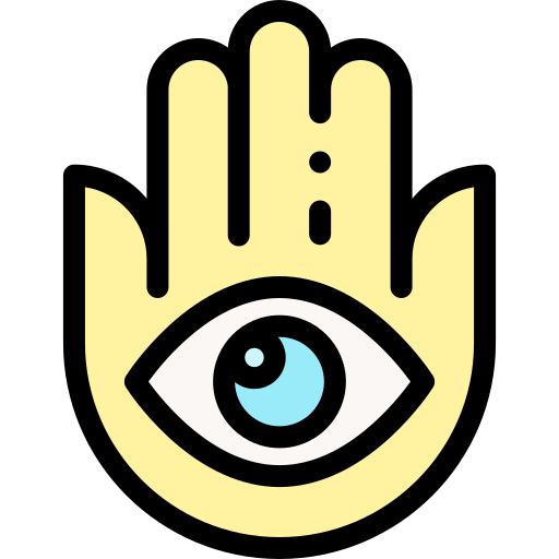 Hamsa Detailed Rounded Lineal color icon