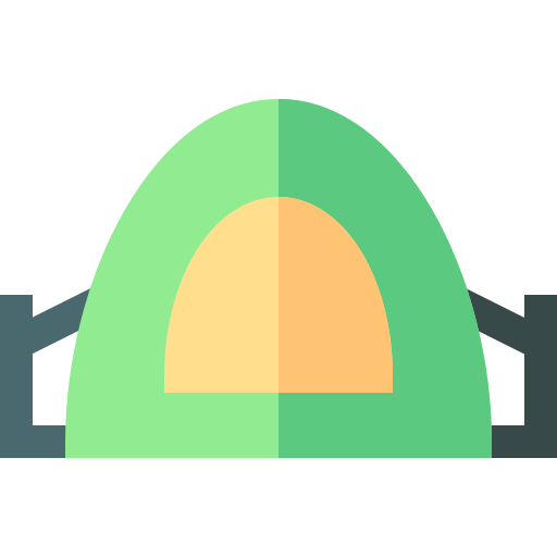 キャンプのテント Basic Straight Flat icon