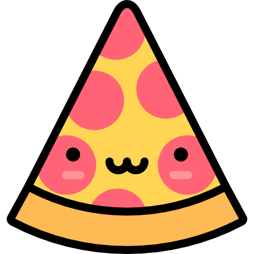 pizza Kawaii Lineal color Icône