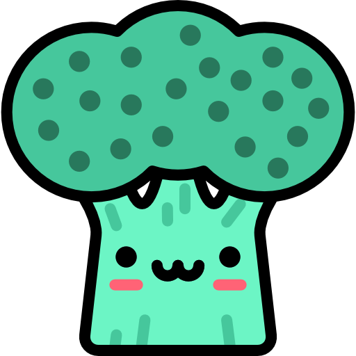 broccoli Kawaii Lineal color icona