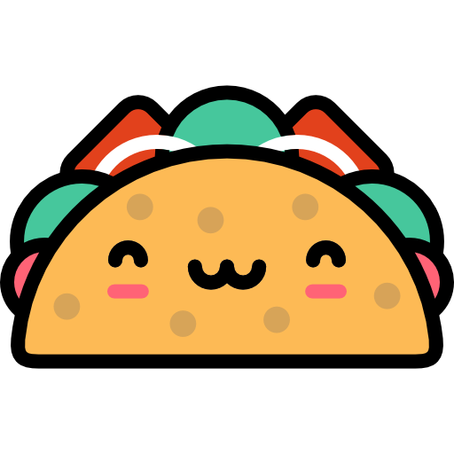 Taco Kawaii Lineal color icon