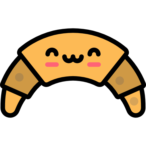 croissant Kawaii Lineal color icon