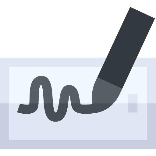 handtekening Basic Straight Flat icoon