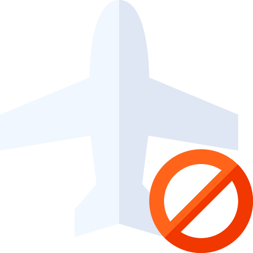 비행 금지 Basic Straight Flat icon