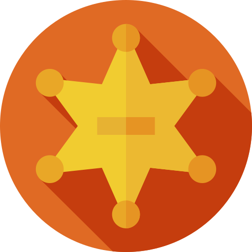 Sheriff badge Flat Circular Flat icon