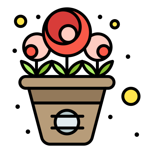 Flower pot Flatart Icons Lineal Color icon