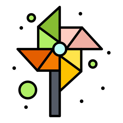 pinwheel Flatart Icons Lineal Color icoon