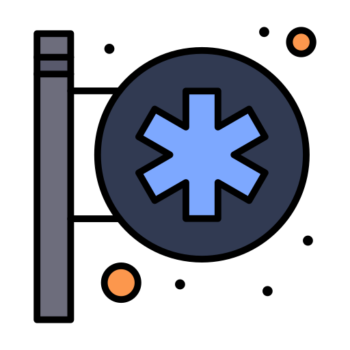krankenhausschild Flatart Icons Lineal Color icon