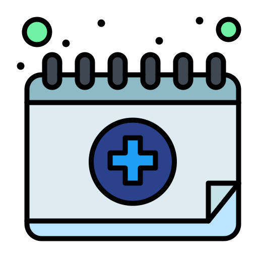 medische afspraak Flatart Icons Lineal Color icoon