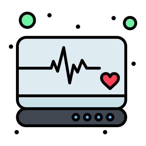 monitor de pulso cardiaco Flatart Icons Lineal Color icono