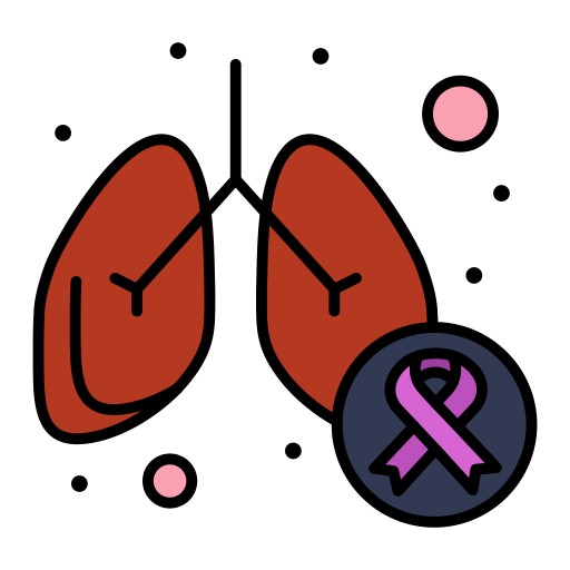 cáncer de pulmón Flatart Icons Lineal Color icono