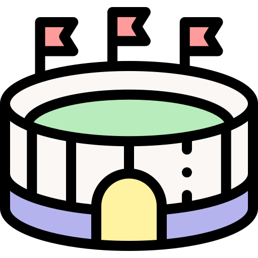 경기장 Detailed Rounded Lineal color icon