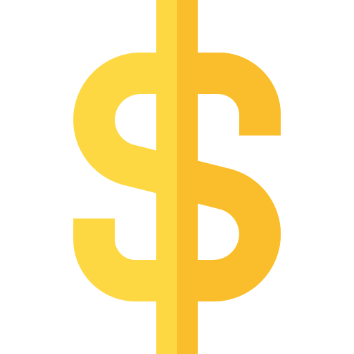 símbolo del dólar Basic Straight Flat icono