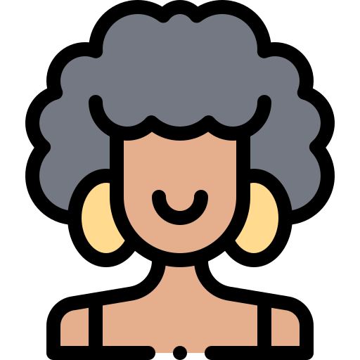 Afro Detailed Rounded Lineal color icon